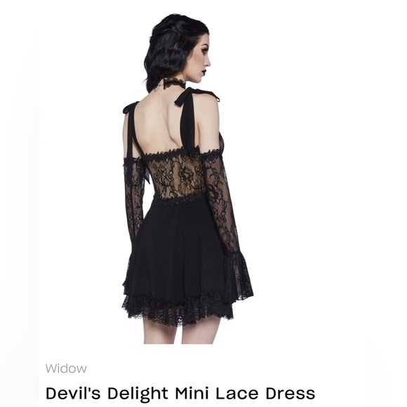 Widow Devil’s Delight Lace Mini dress - Picture 2 of 10